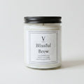Blissful Brew clean soy coffee candle in minimalist glass jar