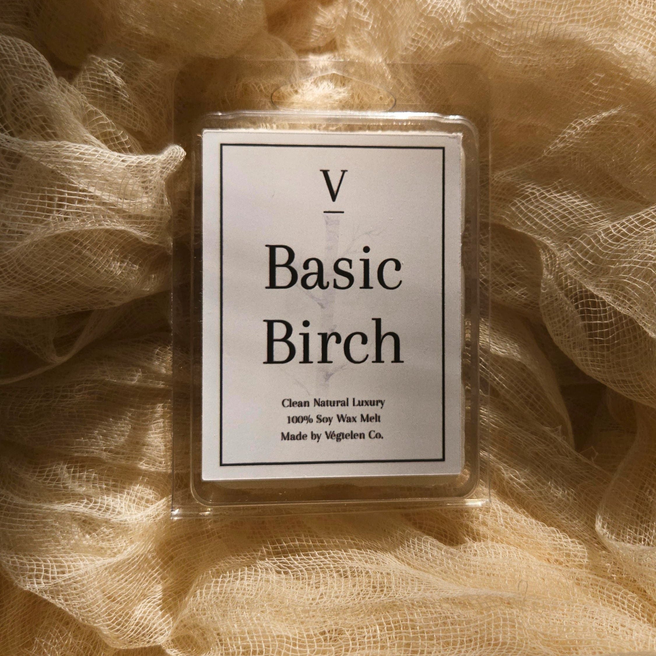 Luxury birch wax melt aesthetic with clean wood fragrance 