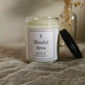 Cozy latte inspired candle aesthetic with espresso and whipped cream fragrance notes