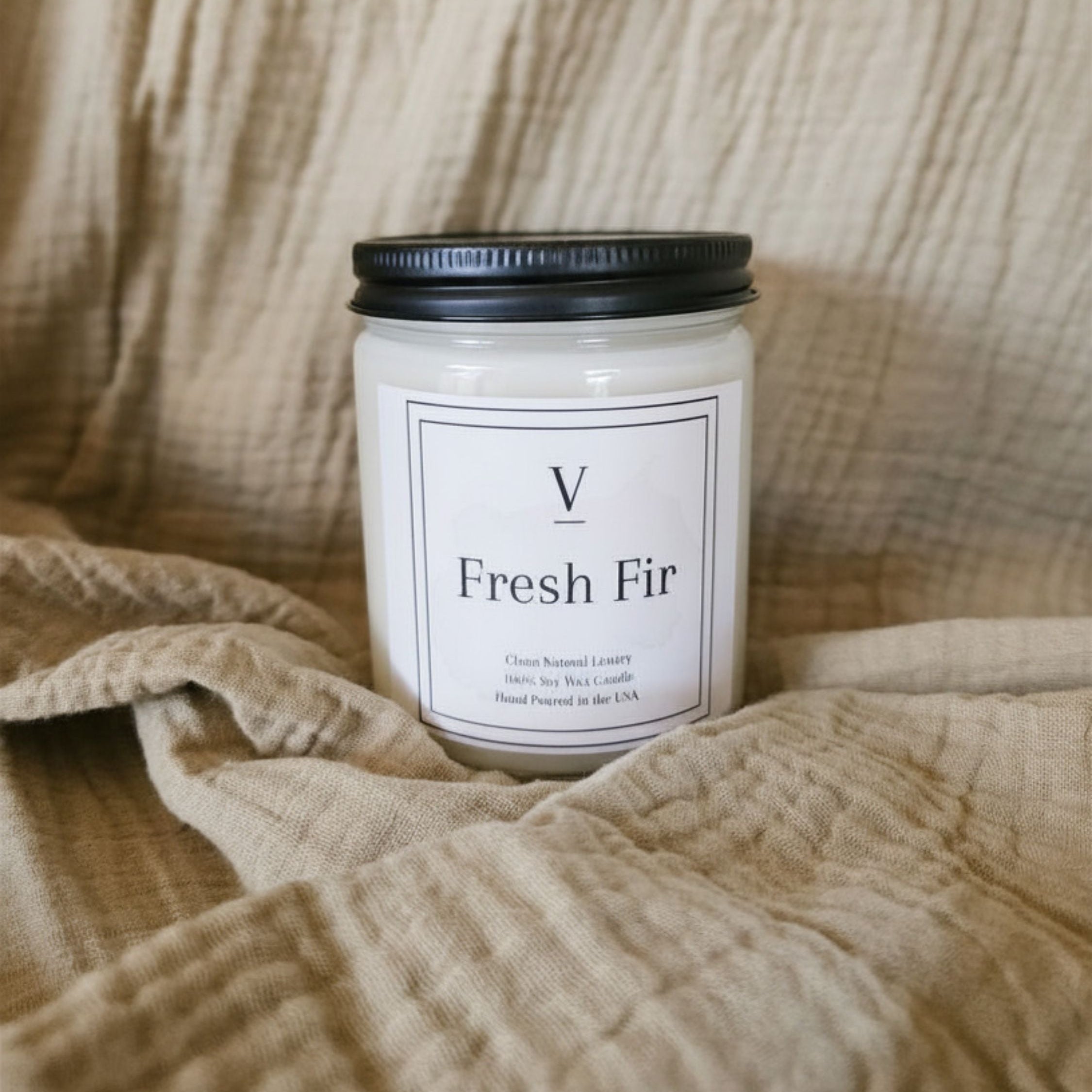 Fresh fir clean soy candle inspired by evergreen forest
Luxury pine candle burning in cozy winter home
Evergreen forest wax melts clean home fragrance