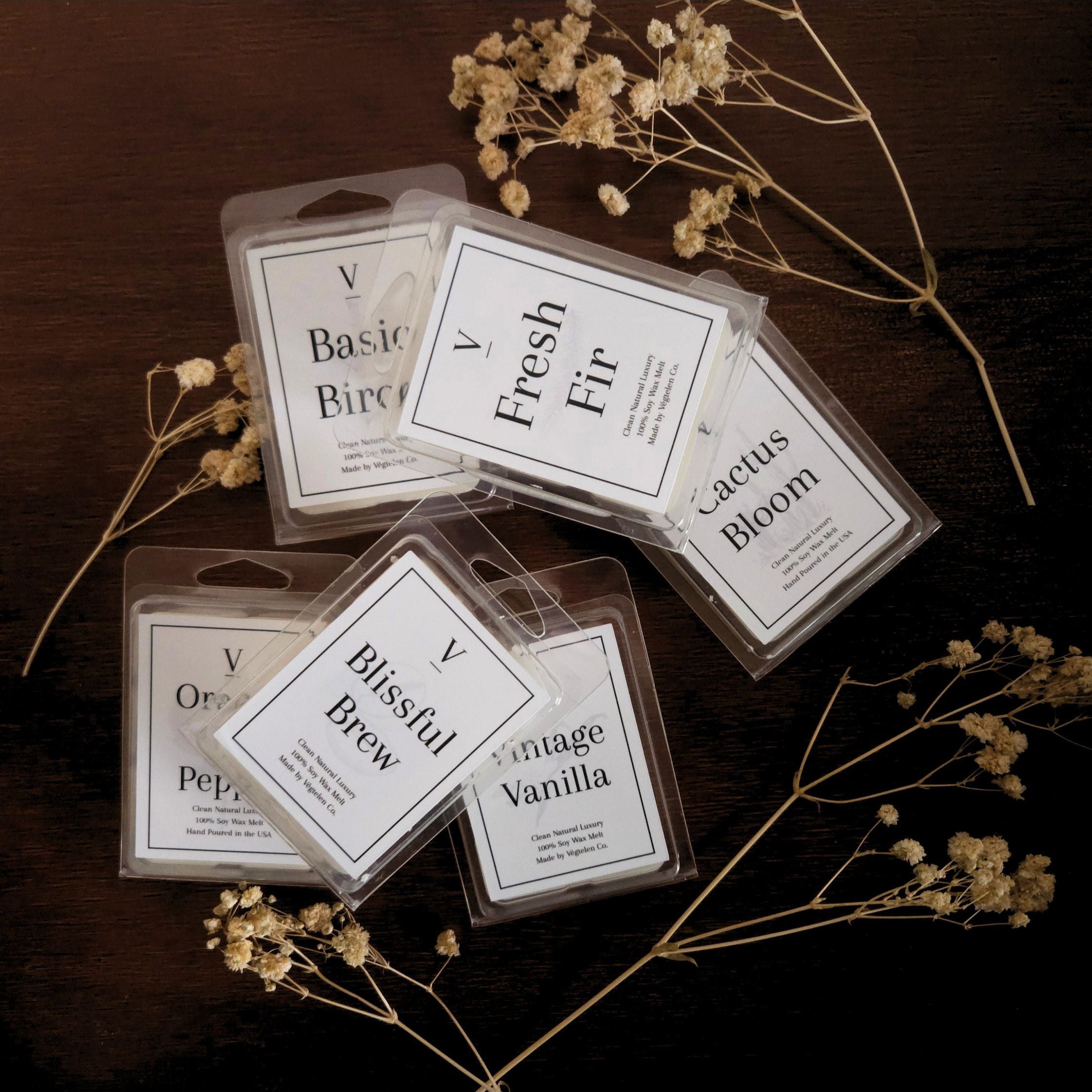 Soy wax melt full scent collection for luxury home fragrance 